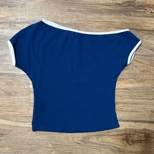 BDG Navy Blue Off-Shoulder Top